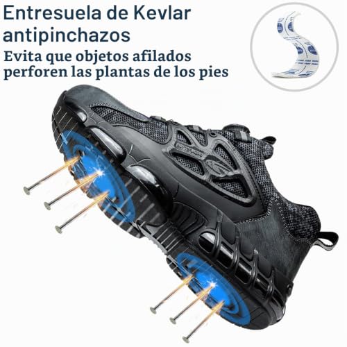Detalle de GUDECIUS: Zapatos de Seguridad para Hombre y Mujer con cordones de botón y protección KEVLAR