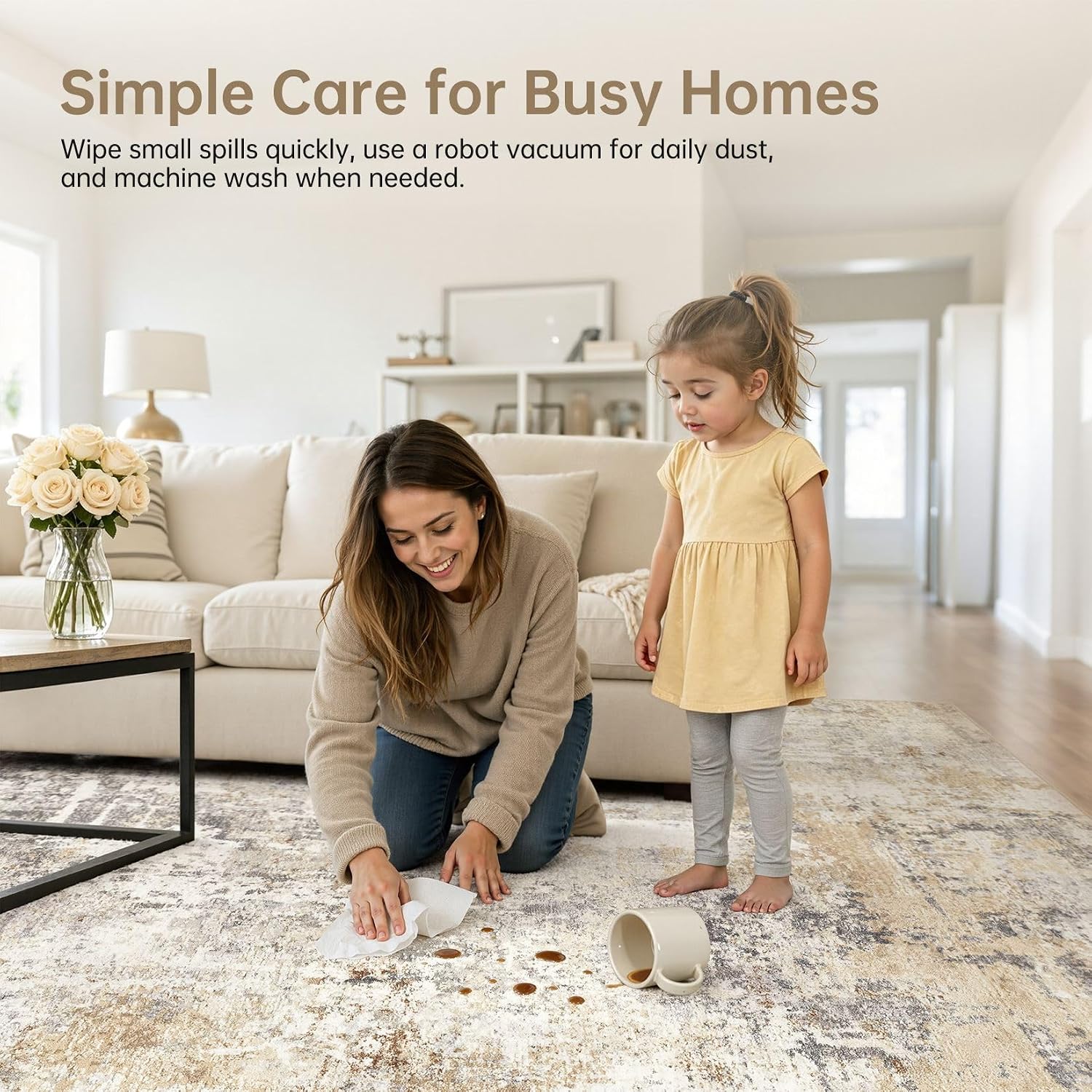 Thumbnail 4 de LOONGRUG 10x14 washable area rug