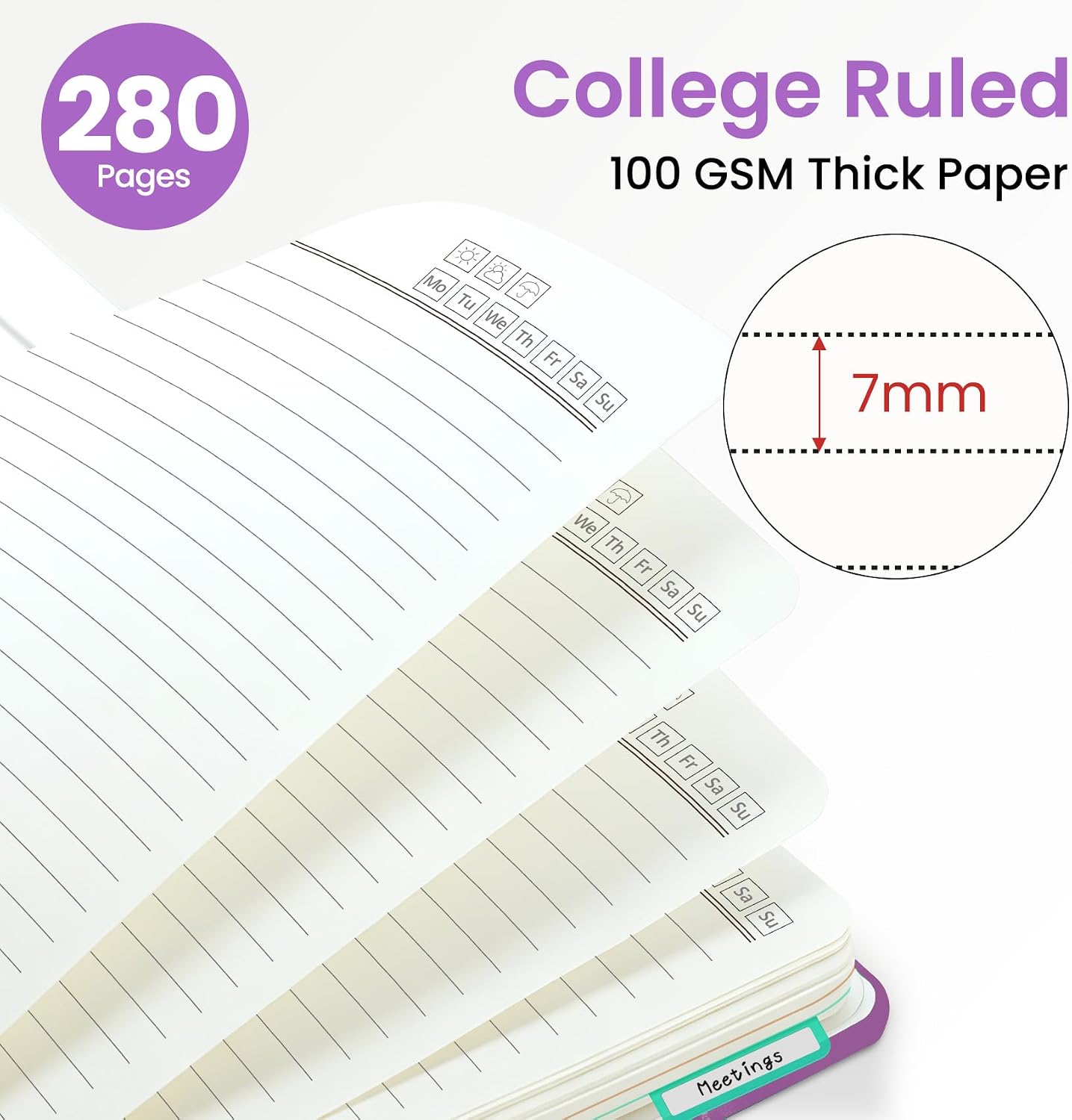 Detalle 2 de ZOTIA Fable Grove 5-Subject Spiral Notebook, 280 Pages, Removable Dividers