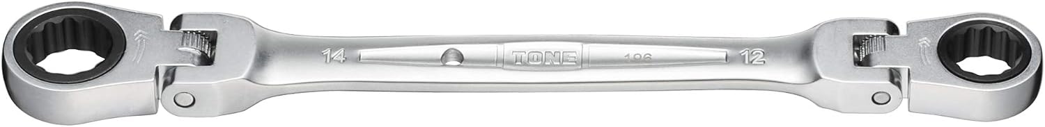 Detalle 2 de トネ TONE HPRMFW-1214 両首振ラチェットめがねレンチ 12×14mm・180°角度調整