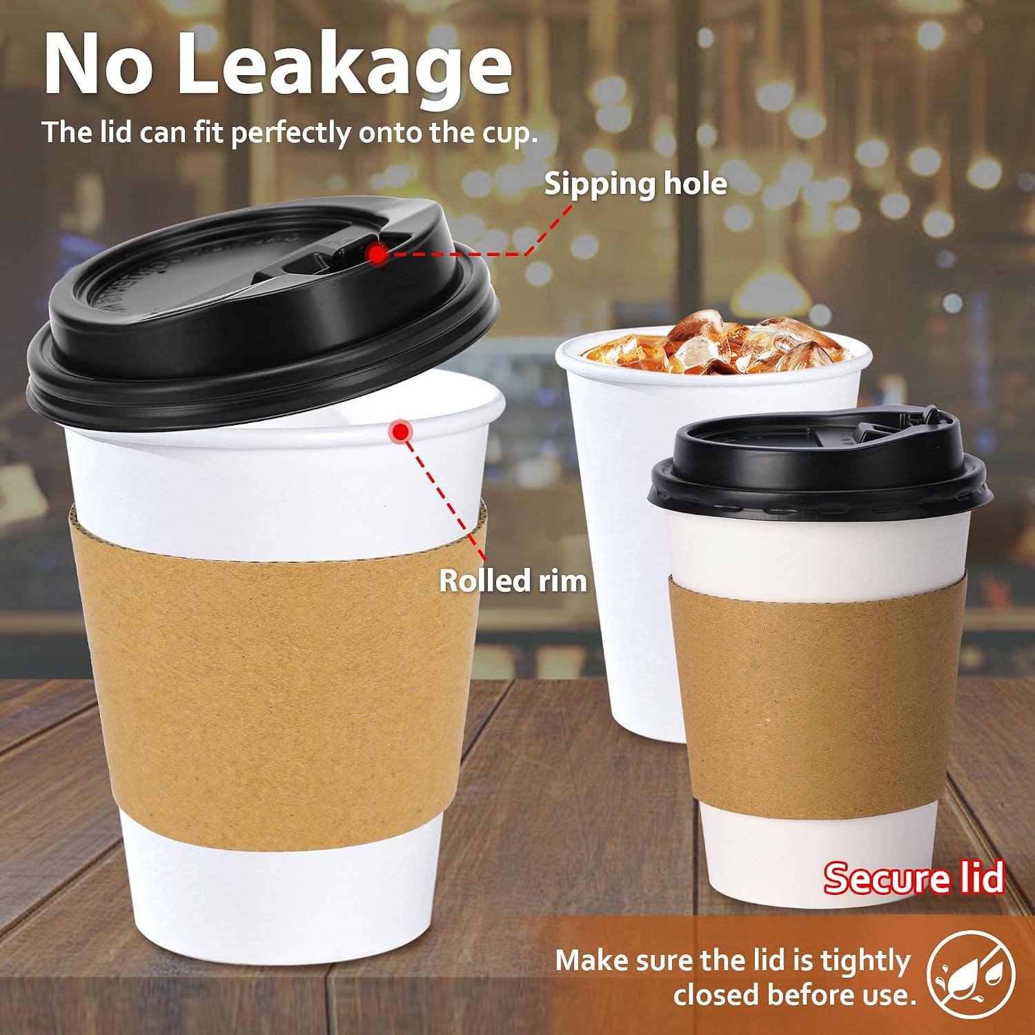 Detalle de Clawsoff 100-Pack 12 oz Disposable Coffee Cups ⚡