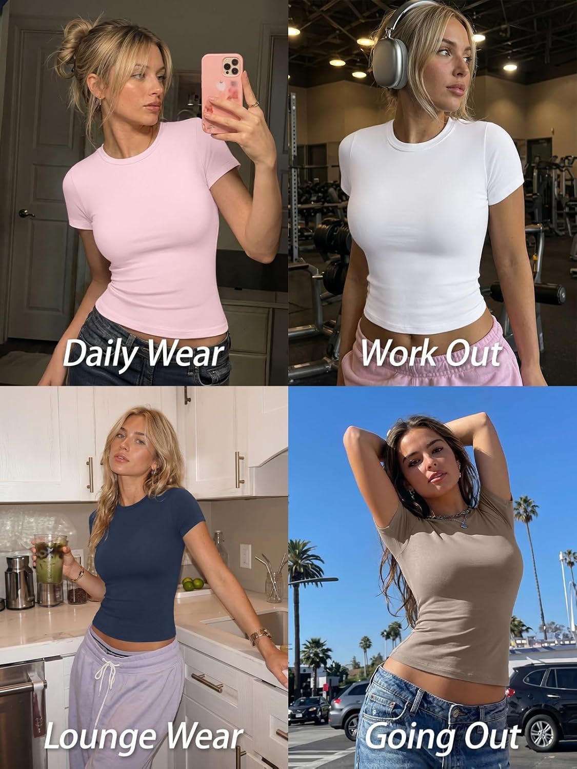 Thumbnail 5 de Trendy Queen Women’s Basic Y2K T-Shirts (Short Sleeve, Fitted) — Summer Training & Gym Tops