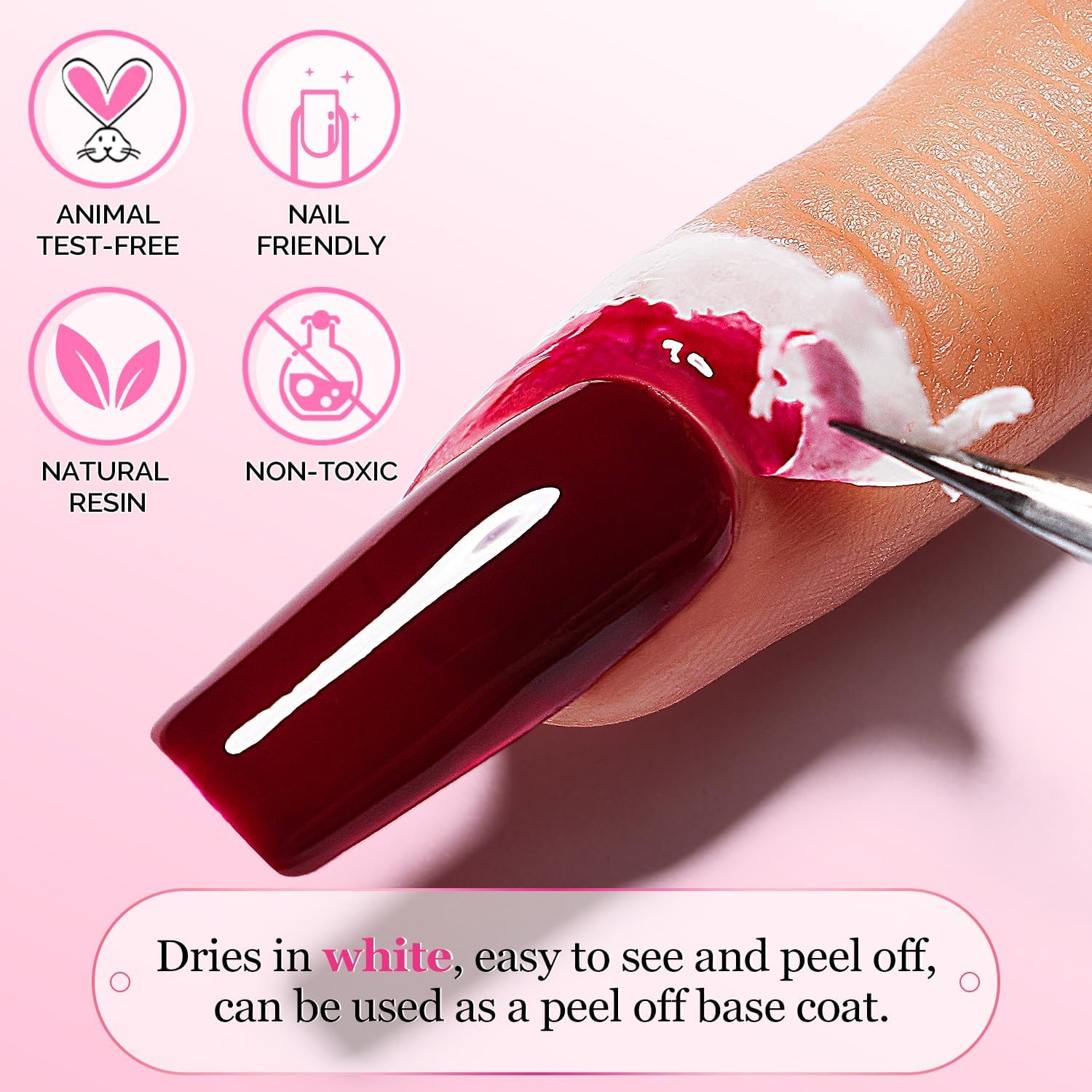 Detalle 2 de AIMEILI LATEX TAPE vloeibare latex voor nail art, wit, 15 ml