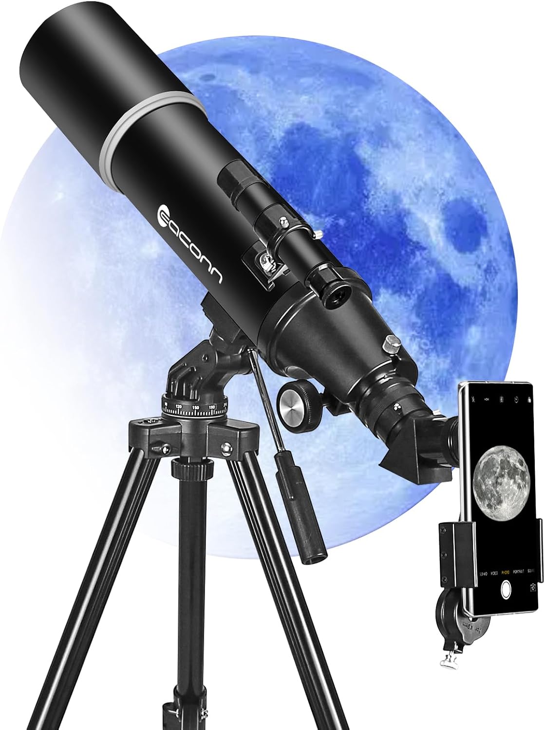 Thumbnail 1 de EACONN 80mm Aperture Travel Refractor Telescope – Compact, Portable & Ready for Beginners