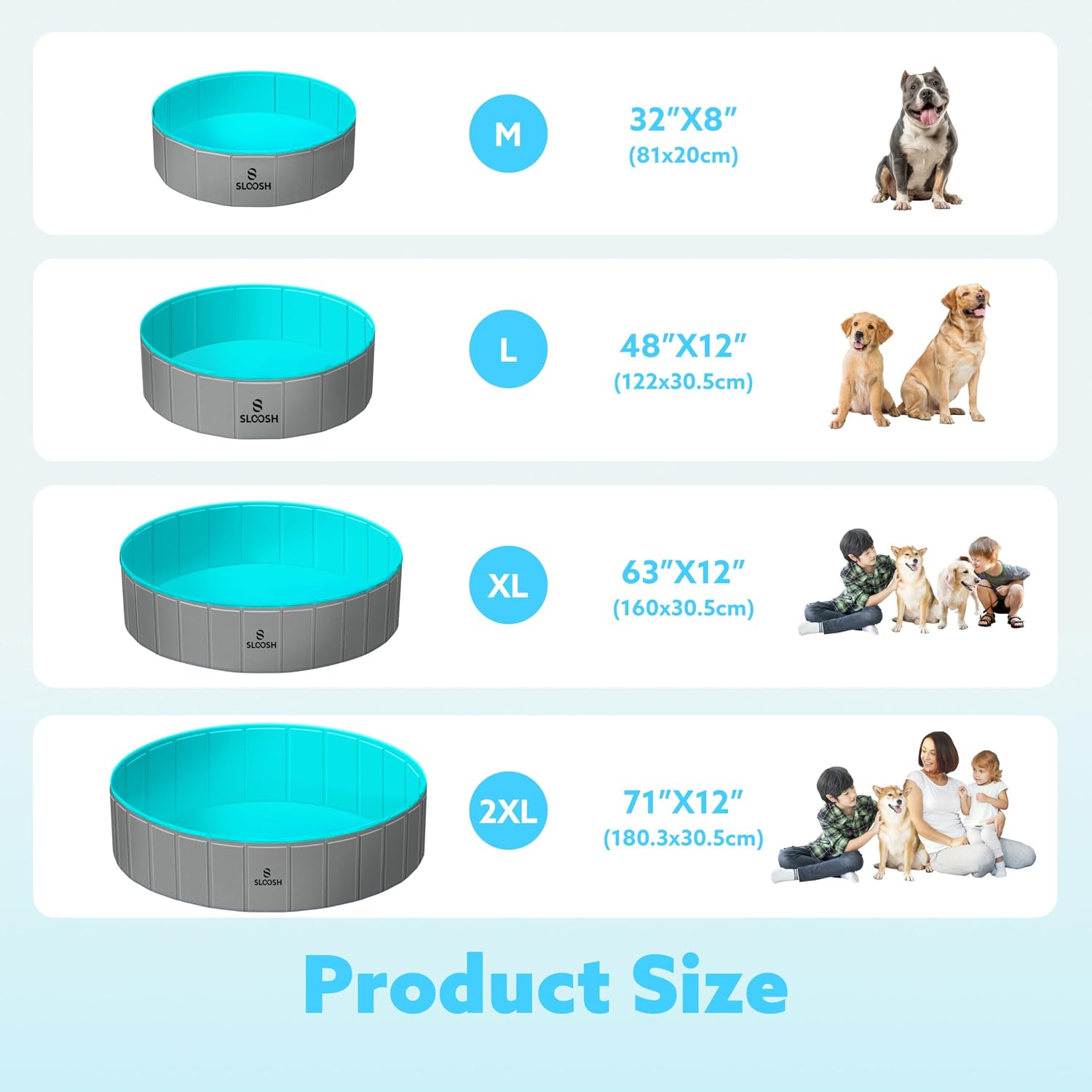 Thumbnail 6 de SLOOSH Foldable Dog Kiddie Pool: Portable Hard Plastic Doggie Pool for Indoor or Outdoor Use