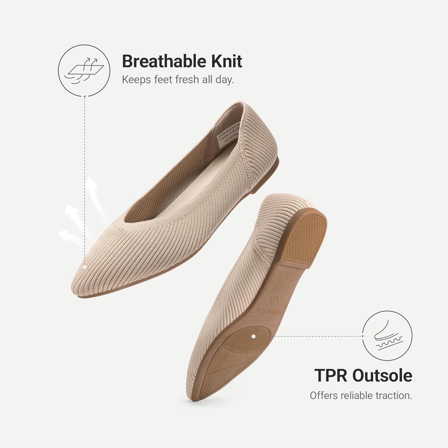 Thumbnail 5 de DREAM PAIRS Ballerine Eleganti in Maglia da Donna: Comfort, Versatilità e Stile per Lavoro e Passeggio