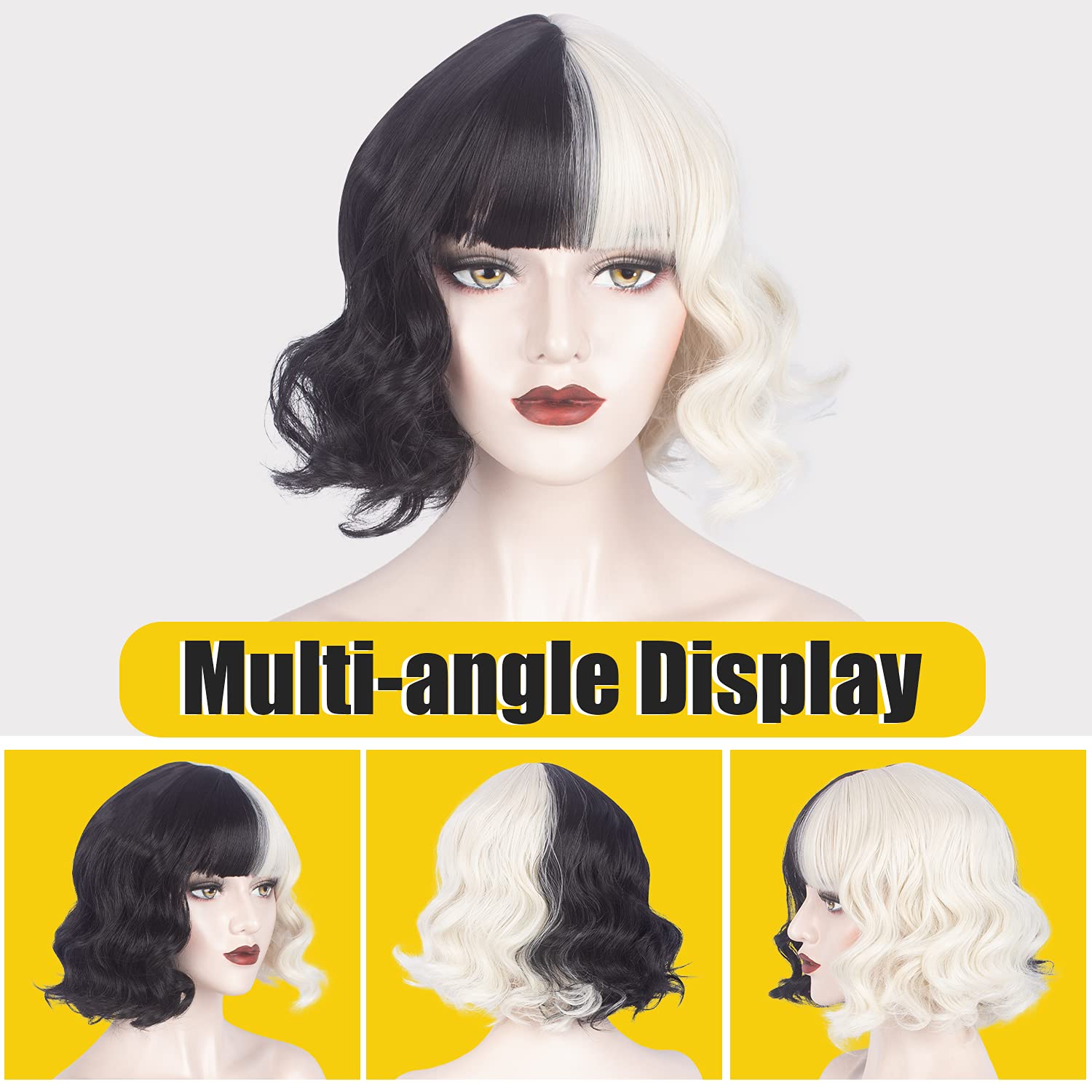 Detalle de WeKen Synthetic Wig, Short Wavy