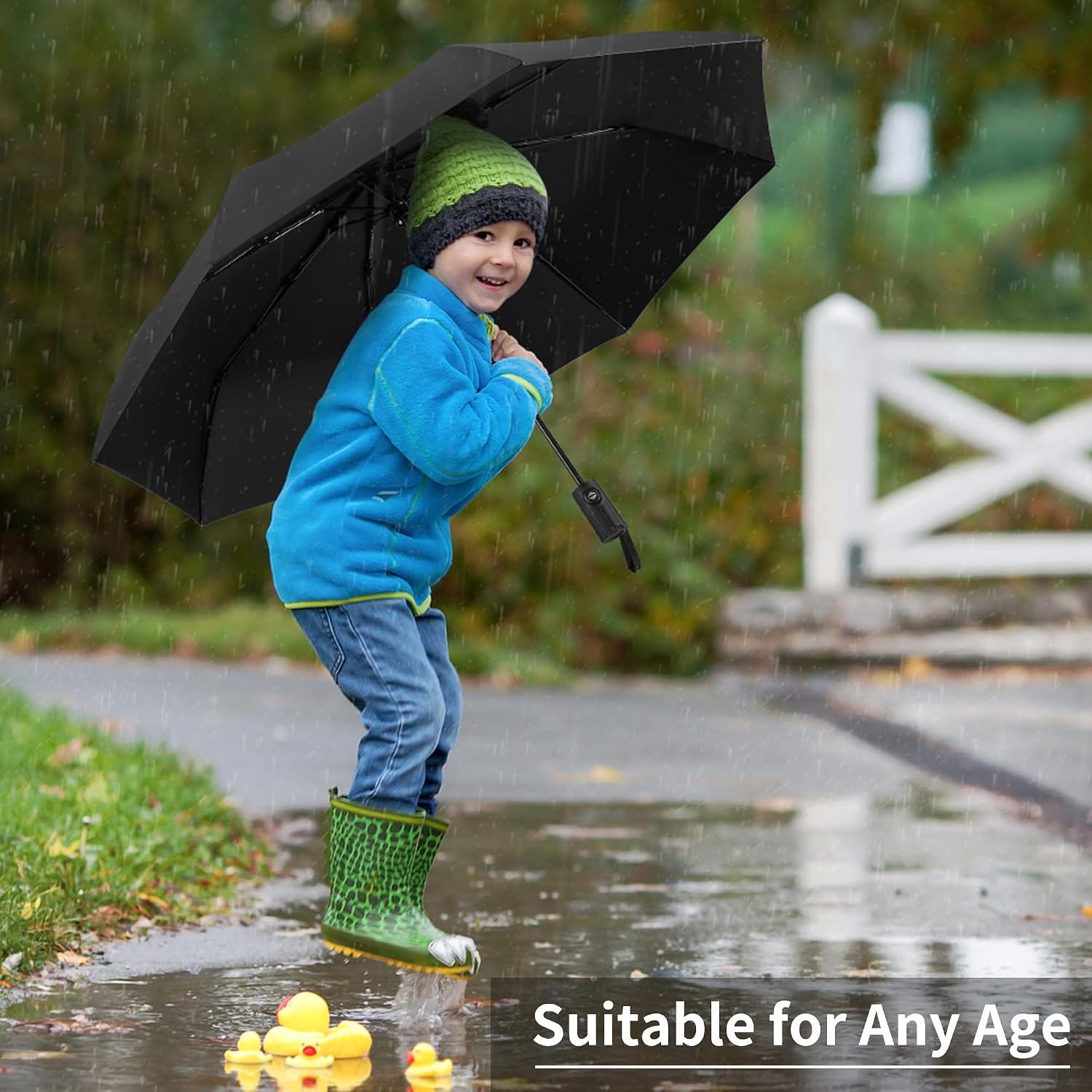Detalle de Seniny Windproof Travel Umbrella: Auto Open/Close, UV Protection, Compact for On-the-Go