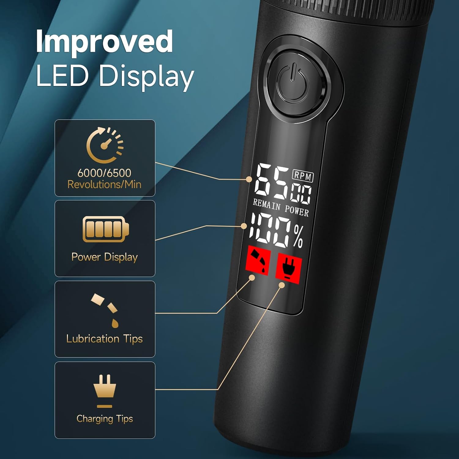 Detalle de 2-in-1 Beard Trimmer and Hair Clipper for Men with Detachable Ceramic-Titanium Blade