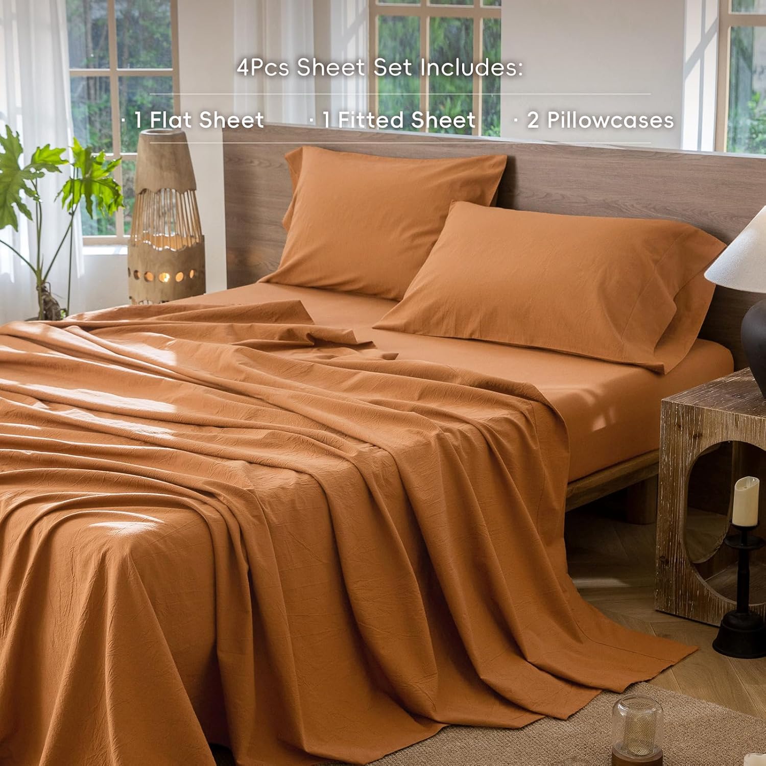 Thumbnail 1 de MooMee Bedding Sheet Set California King, 100% Cotton