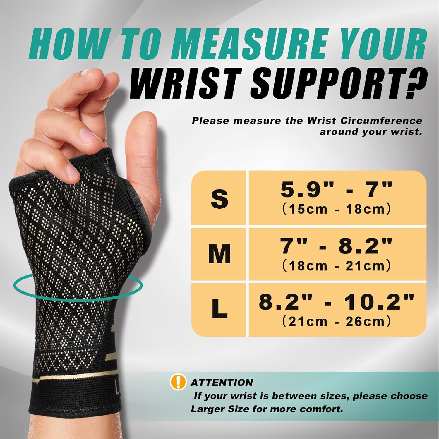 Thumbnail 3 de Lusenone Copper Wrist Supports 2 Pack
