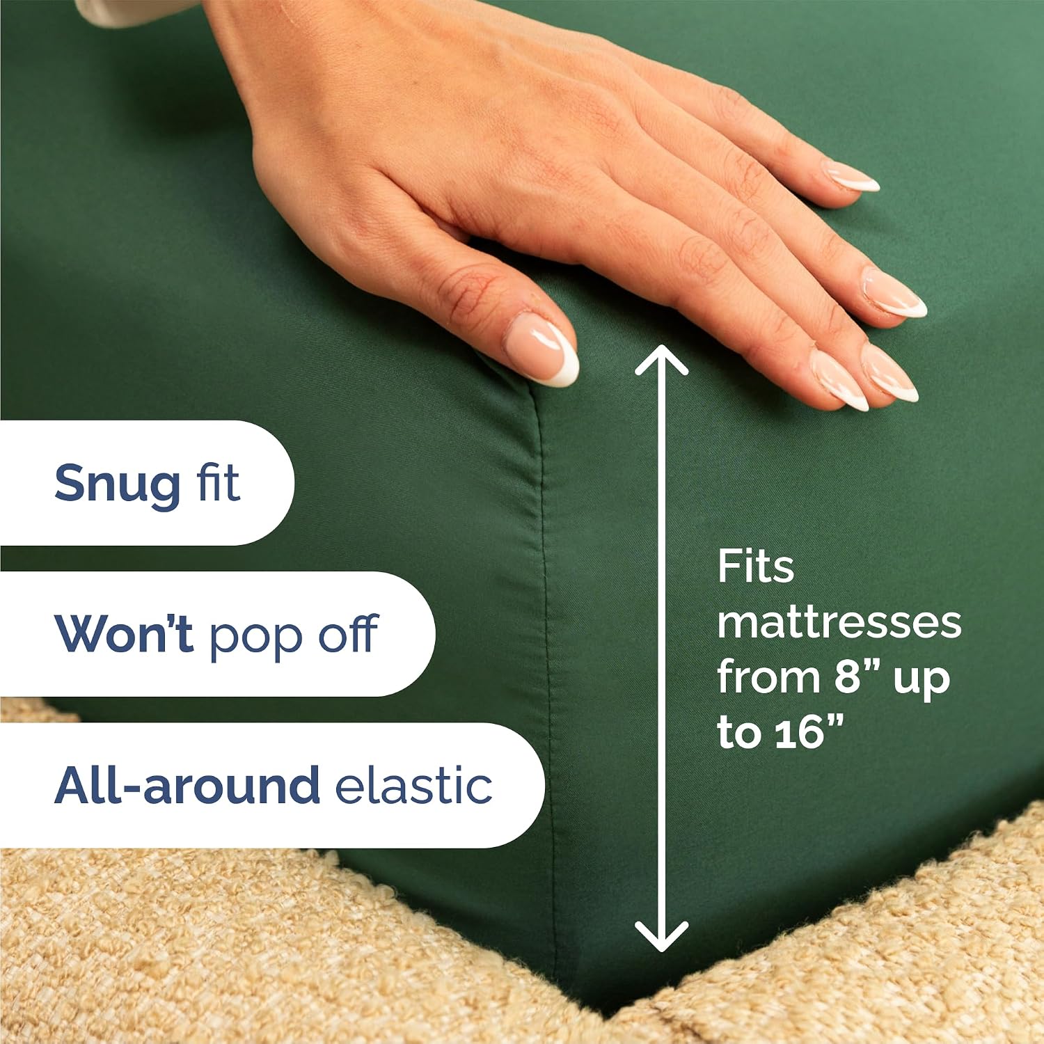 Detalle de EmeraldQueen 6 Piece Sheet Set: Comfy, Breathable, and Cooling Hotel-Luxury Bedding