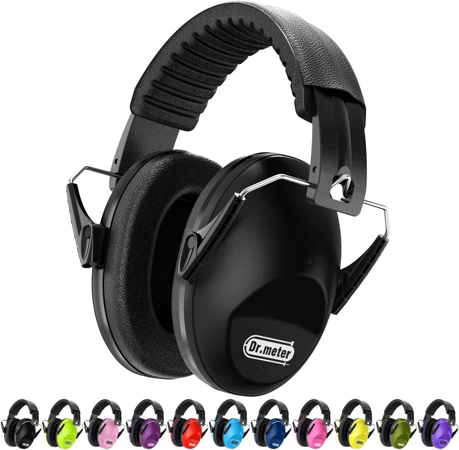 Detalle de Dr.meter Kids Ear Defenders (SNR 27.4dB) Noise Cancelling Headphones for Children – Adjustable, Foldable Black