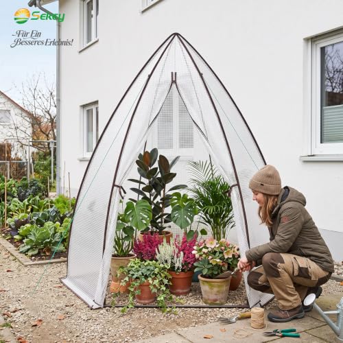 Thumbnail 6 de Sekey Winterschutz Gewächshaus 180×160×160 cm – robustes Foliengewächshaus für Garten und Balkon