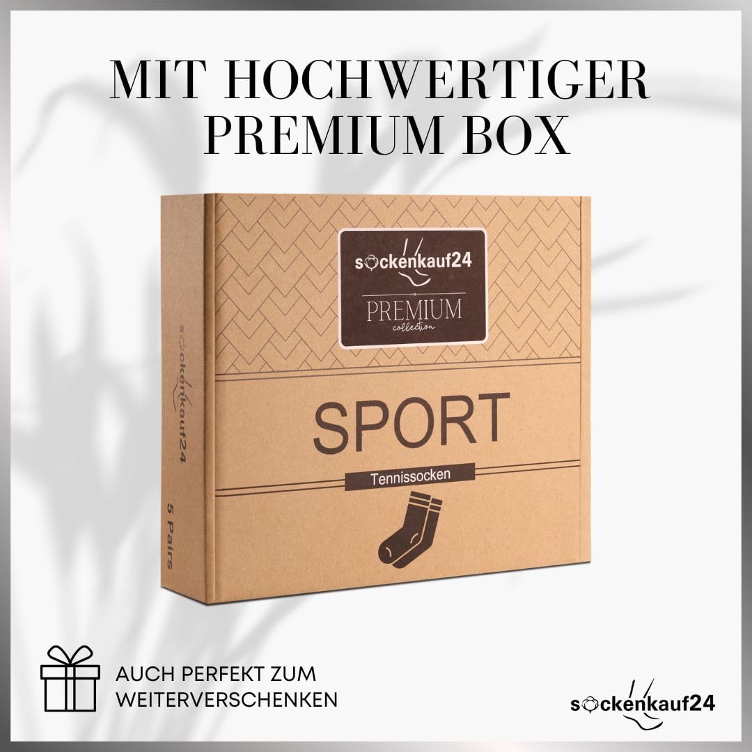 Detalle 2 de sockenkauf24 Premium Tennissocken Unisex – gepolstert, atmungsaktiv & nachhaltig (5 Paar)