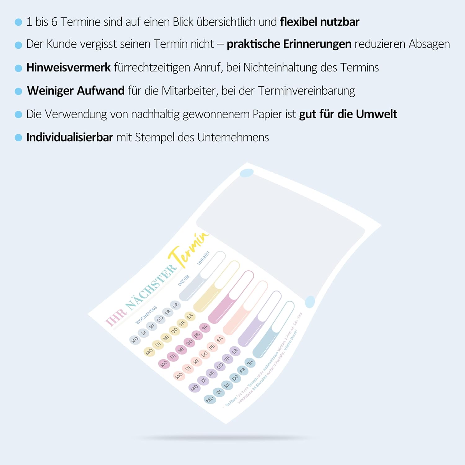 Thumbnail 2 de BIROYAL Terminzettel Praxis 2026 – 12 x Terminblock (DIN A7) mit 600 Terminzetteln