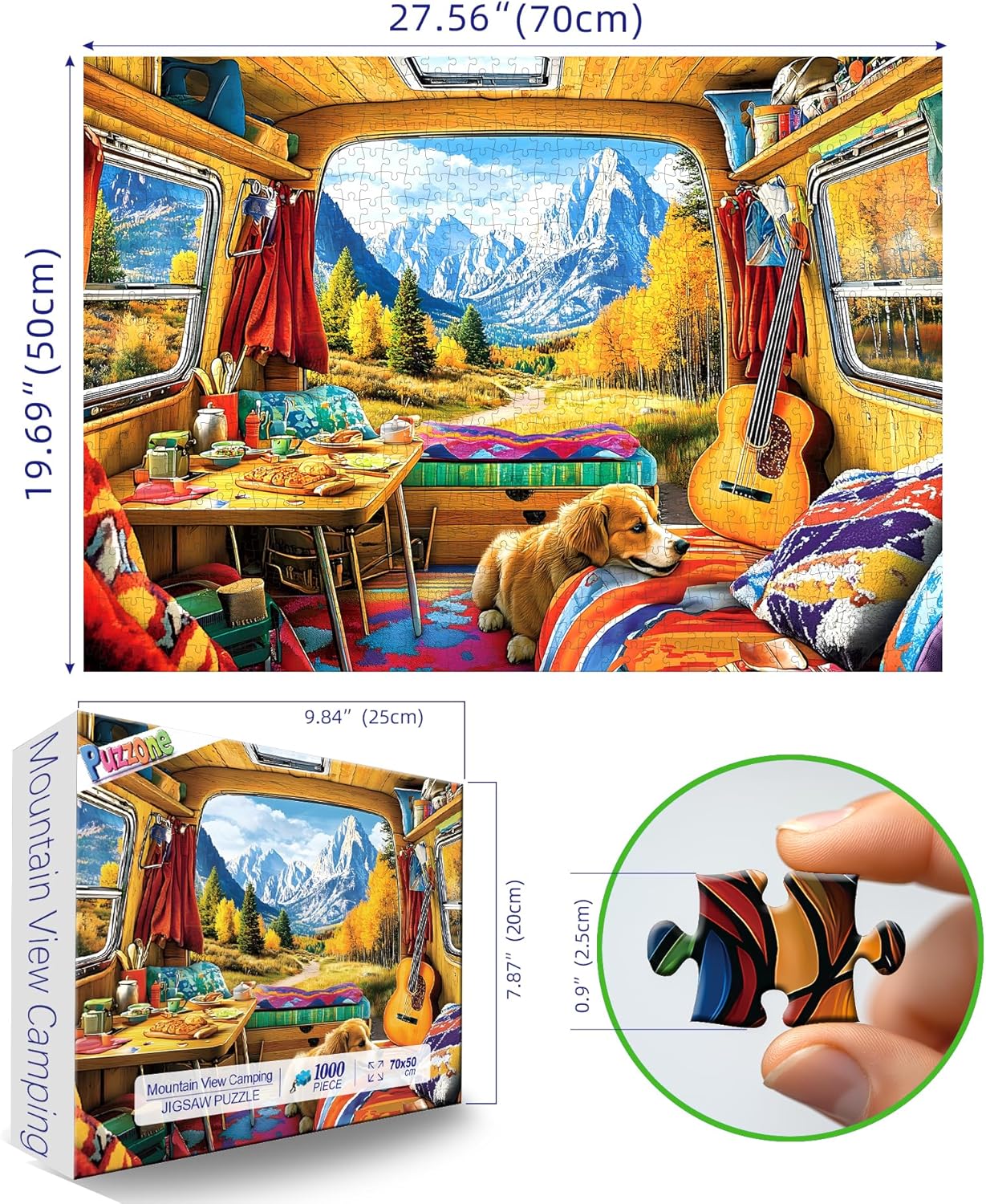 Thumbnail 1 de PuzzOne 1000-Piece Fall Dog Landscape Puzzle