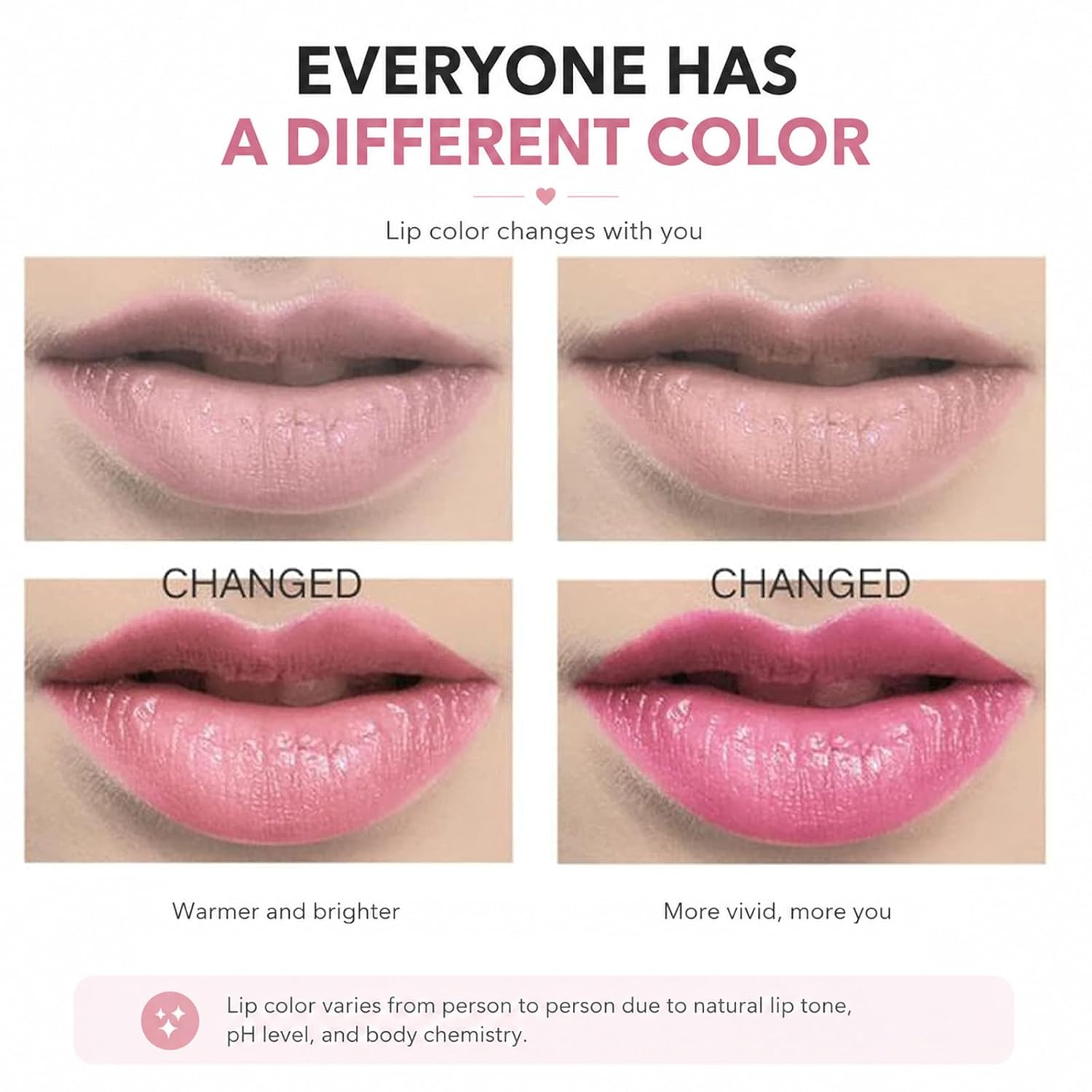 Detalle de firstfly Pack of 6 Crystal Flower Jelly Lipstick (Pink) — pH-Adjustive Temperature Color-Change Balm & Gloss