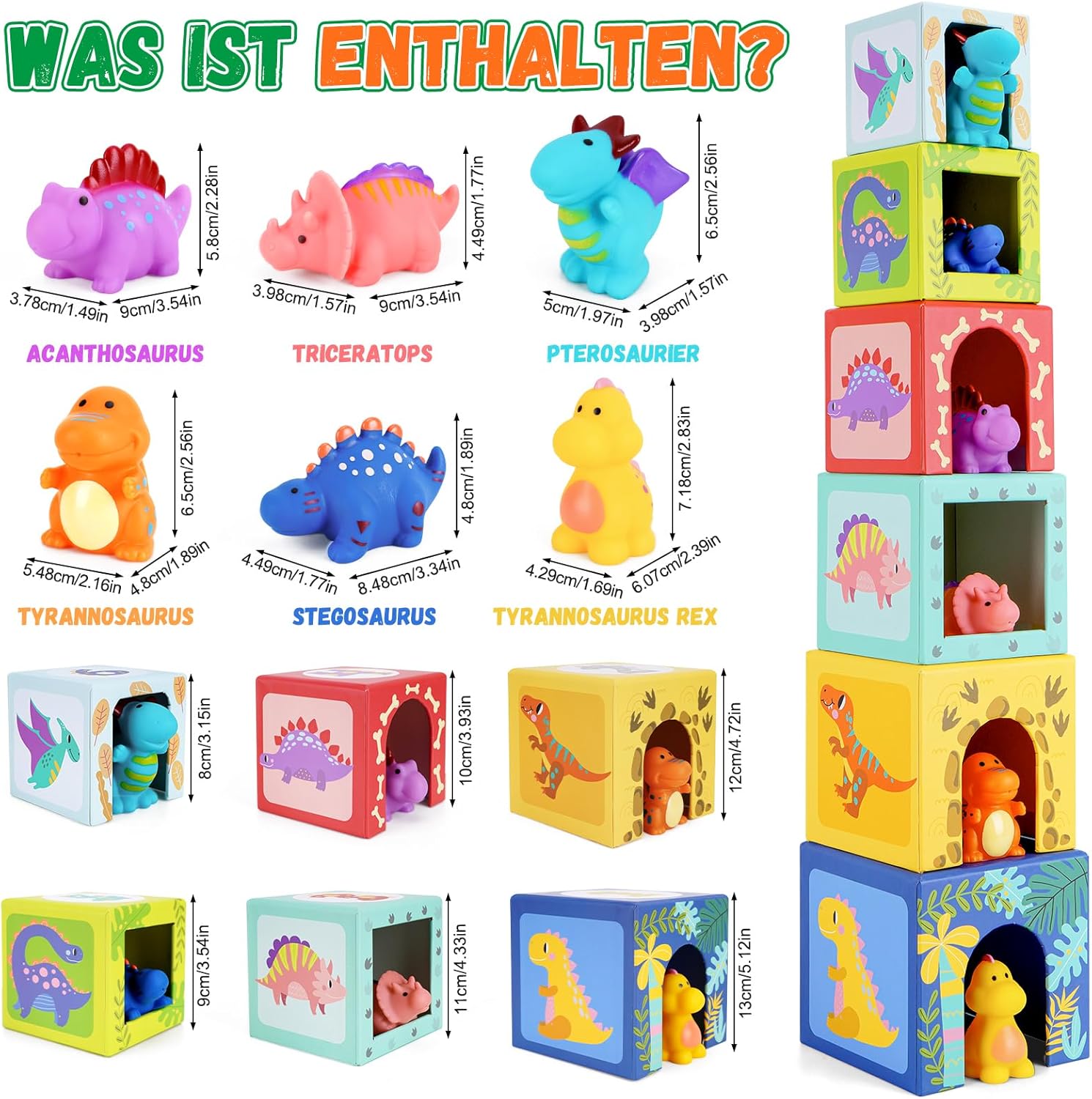 Thumbnail 4 de KMTJT Dinosaur Sorting and Stacking Toys for 1–3 Years