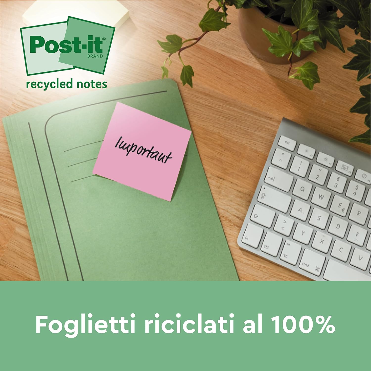Detalle 2 de Foglietti adesivi Post-it in carta riciclata al 100% – 24 blocchetti (38×51 mm) in colori assortiti