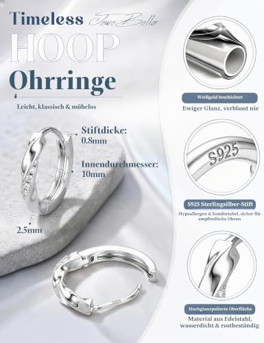 Detalle de JeweBella Creolen aus 925er Silber