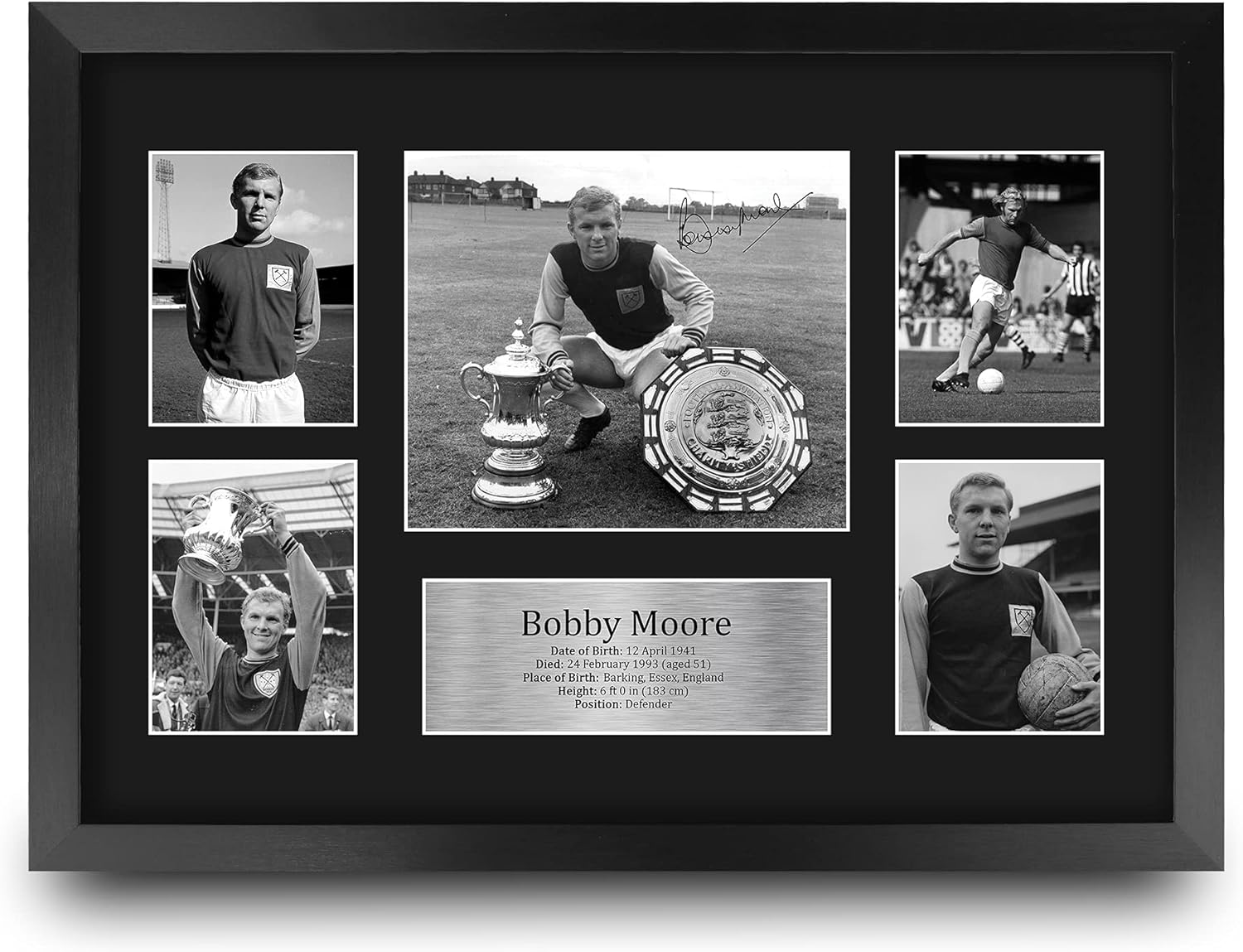 Thumbnail 3 de HWC Trading Bobby Moore framed signed autograph A4 portrait picture – football fan gift