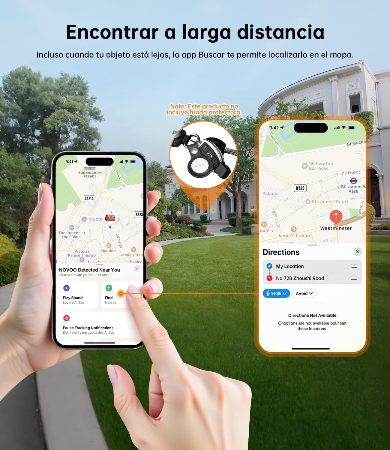 Thumbnail 4 de NOVOO Air Smart Tracker Tag Bluetooth per Apple & Google Find My, allarme 80 dB, batteria sostituibile (4 pz)