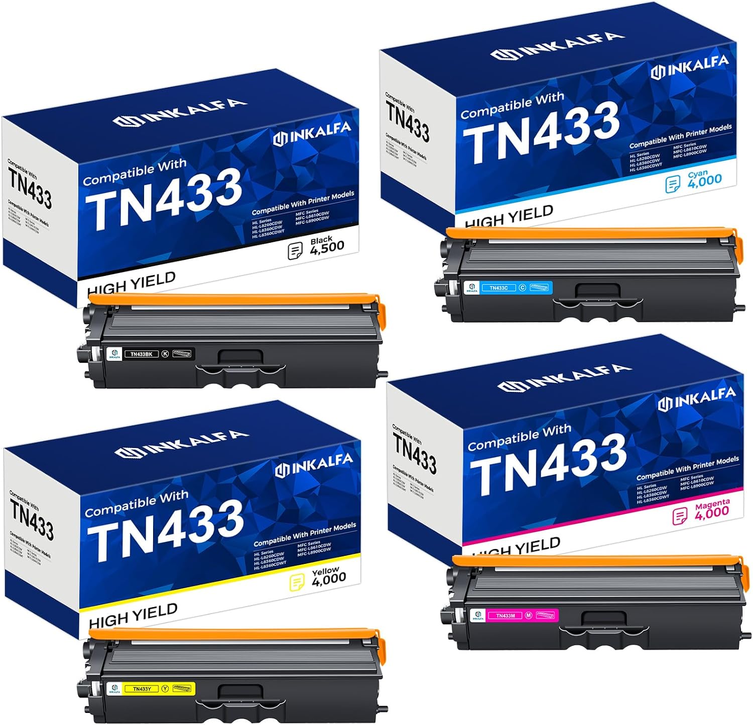 Detalle de TN433 Compatible Toner Cartridge Set