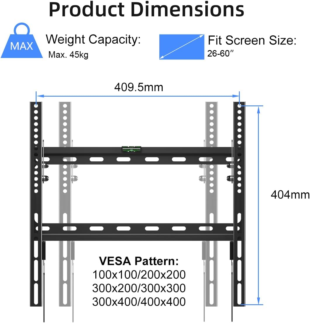 Detalle 2 de Suptek TV Wall Mount for 26–60 inch TVs (Max 400x400 VESA) with 10° Tilt