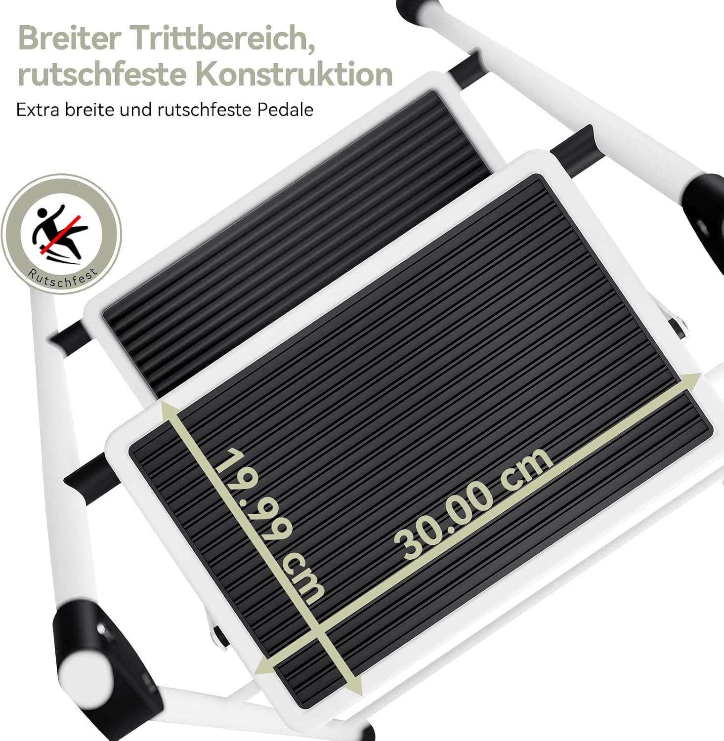 Thumbnail 1 de KINGRACK Stufenleiter 4 Stufen als Klappleiter mit Anti-Rutsch-Pedal und Griffen (weiß)
