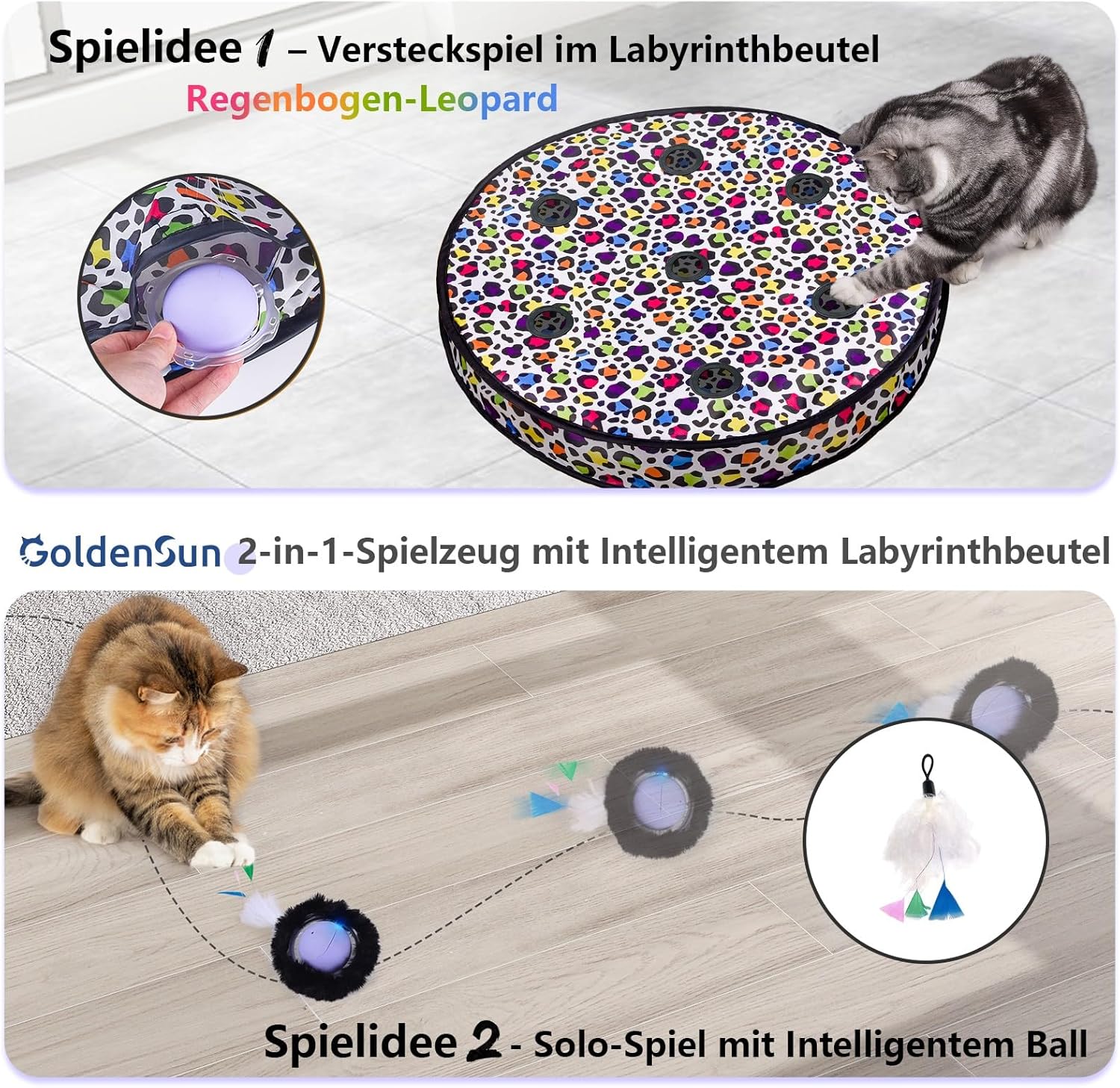Detalle 2 de GoldenSun Schnellrollball Katzenspielzeug