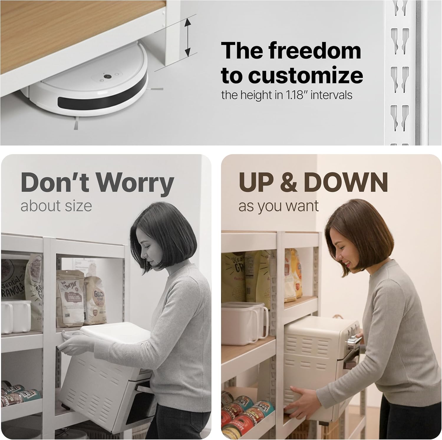 Thumbnail 4 de HOMEDANT House 5-Tier 24.1" W Laminated Metal Shelving Unit (Adjustable) — Boltless Utility Rack