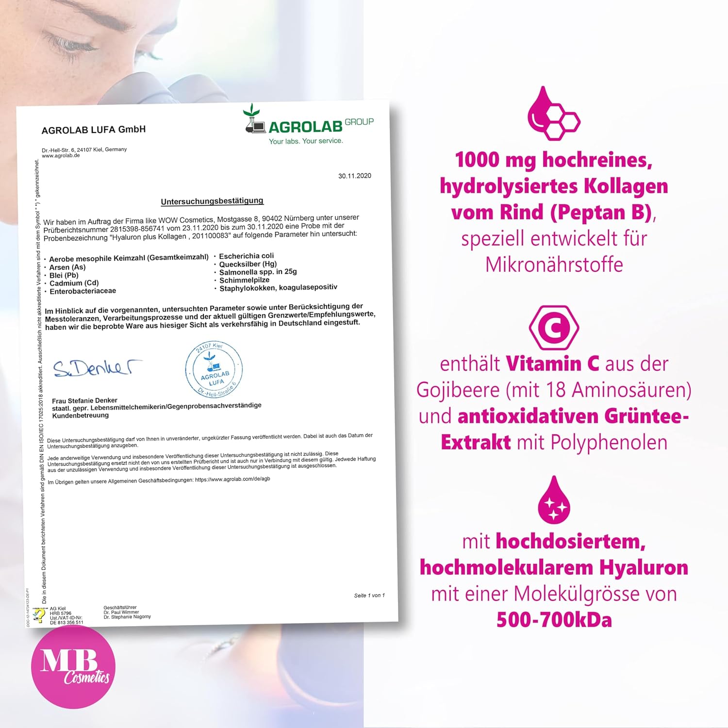 Thumbnail 4 de MB Cosmetics Kollagen Hyaluronsäure 1000 mg Kapseln
