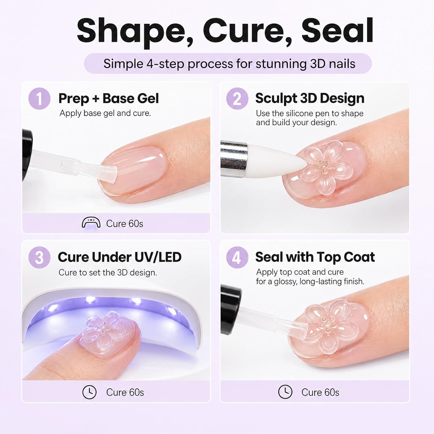 Thumbnail 2 de Beetles Crystal Orb 3D Gel Nail Art Kit 1 oz 💅