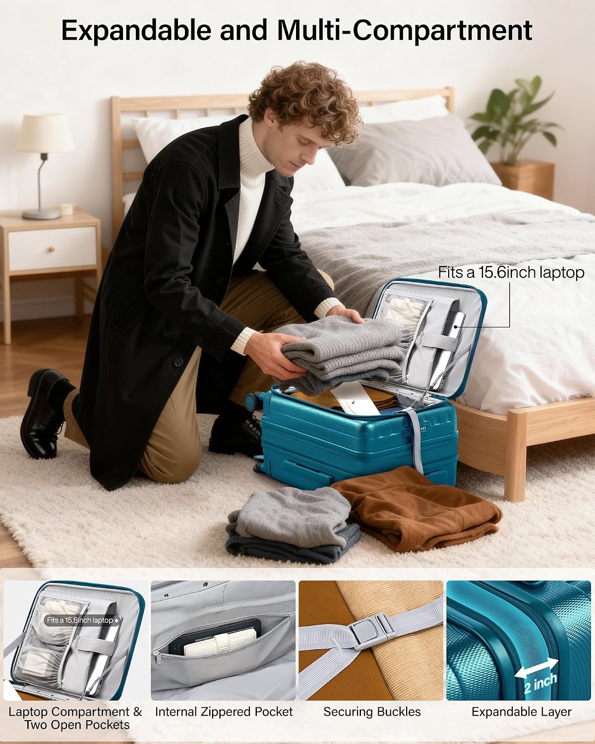 Thumbnail 5 de Hanke 20 Inch Expandable Carry On Luggage