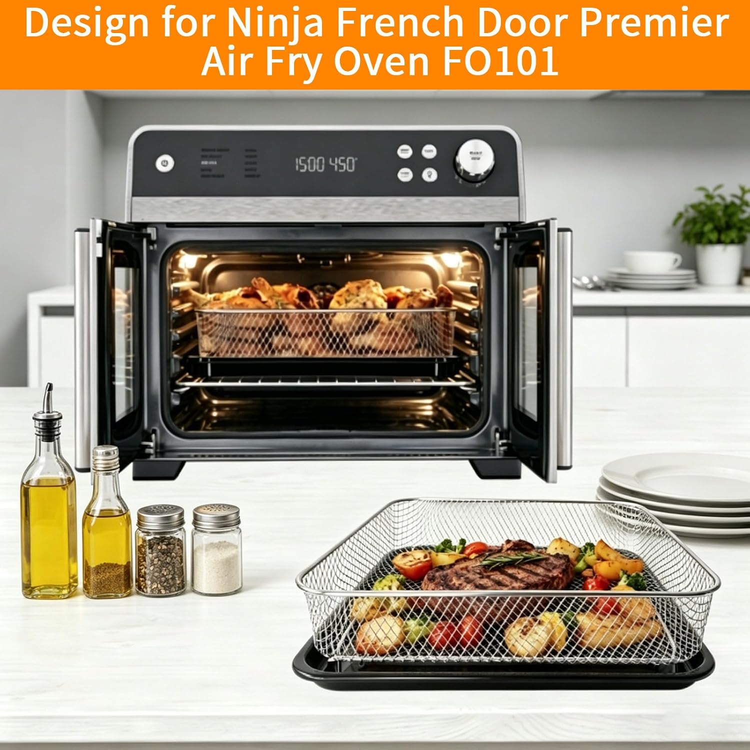 Detalle de GCQFZ air fryer oven tray, 12.2 × 12.2 inches