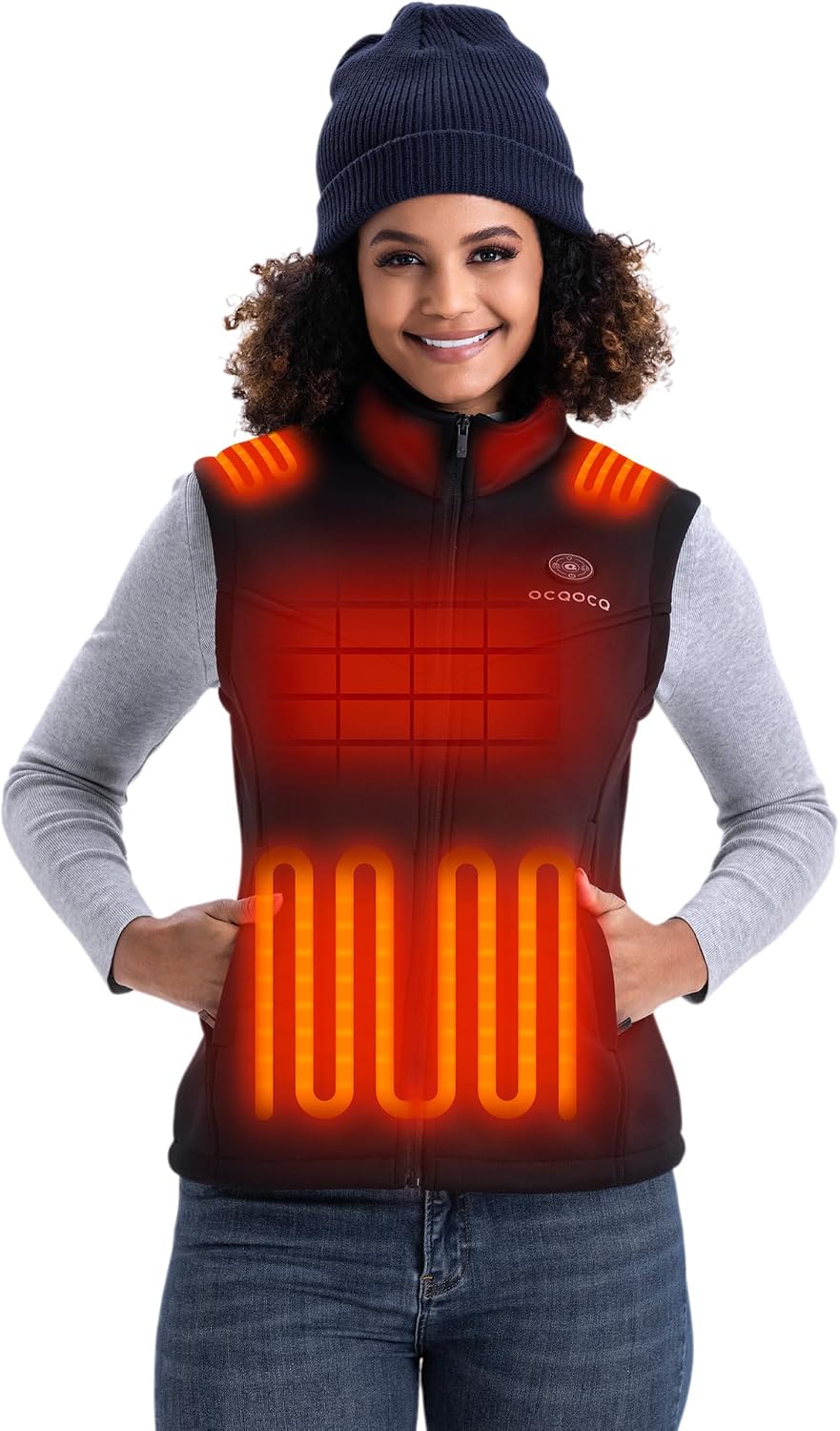 Detalle de OCQOCQ Heated Fleece Vest, 16000mAh Battery
