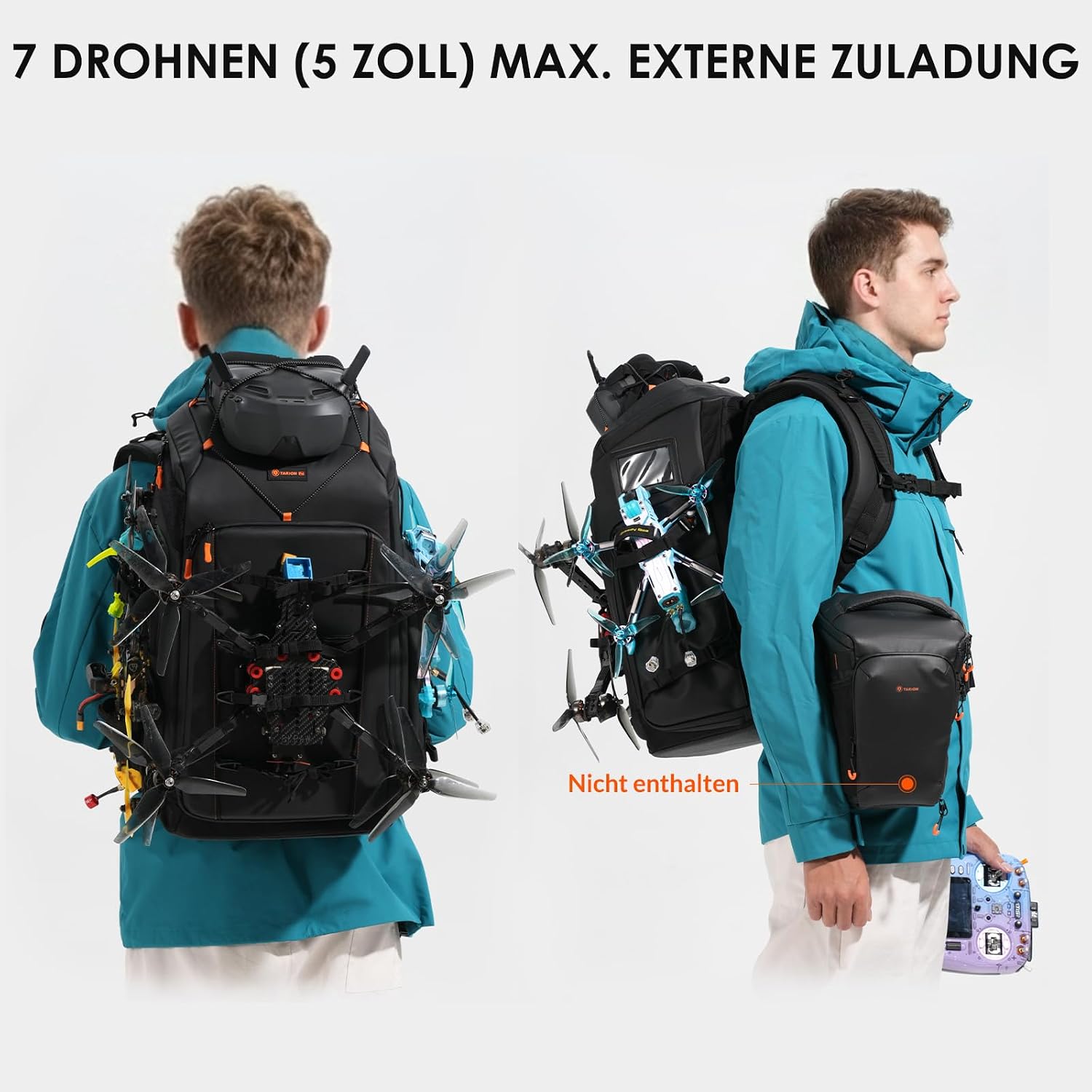 Thumbnail 1 de TARION Flightpro FPV Drohnen Rucksack – wasserdichte Transporttasche für FPV Racing, Brille & Fernbedienung