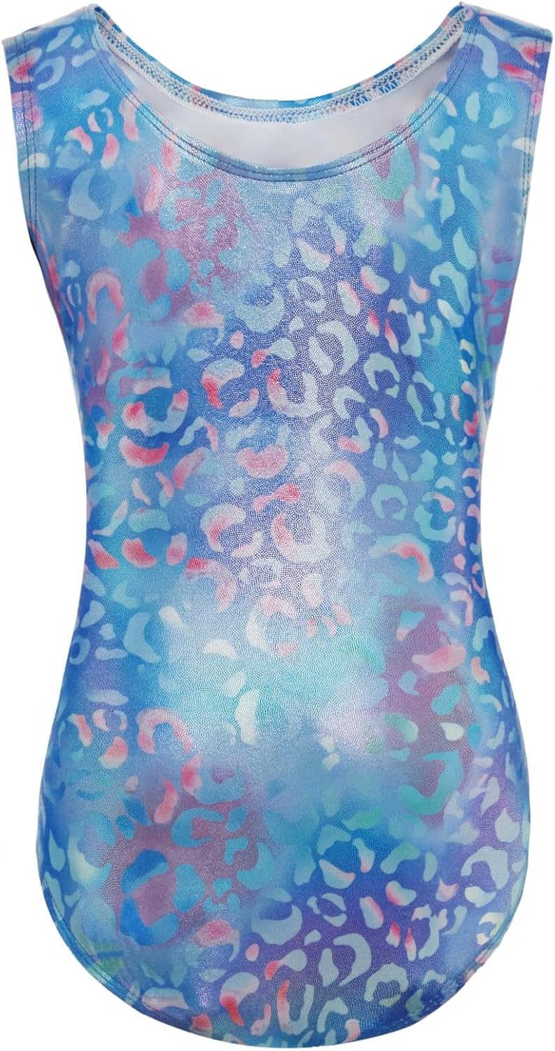 Thumbnail 1 de Girls’ three-piece gymnastics leotard set with sparkling gradient design (leotard, shorts & hairband)