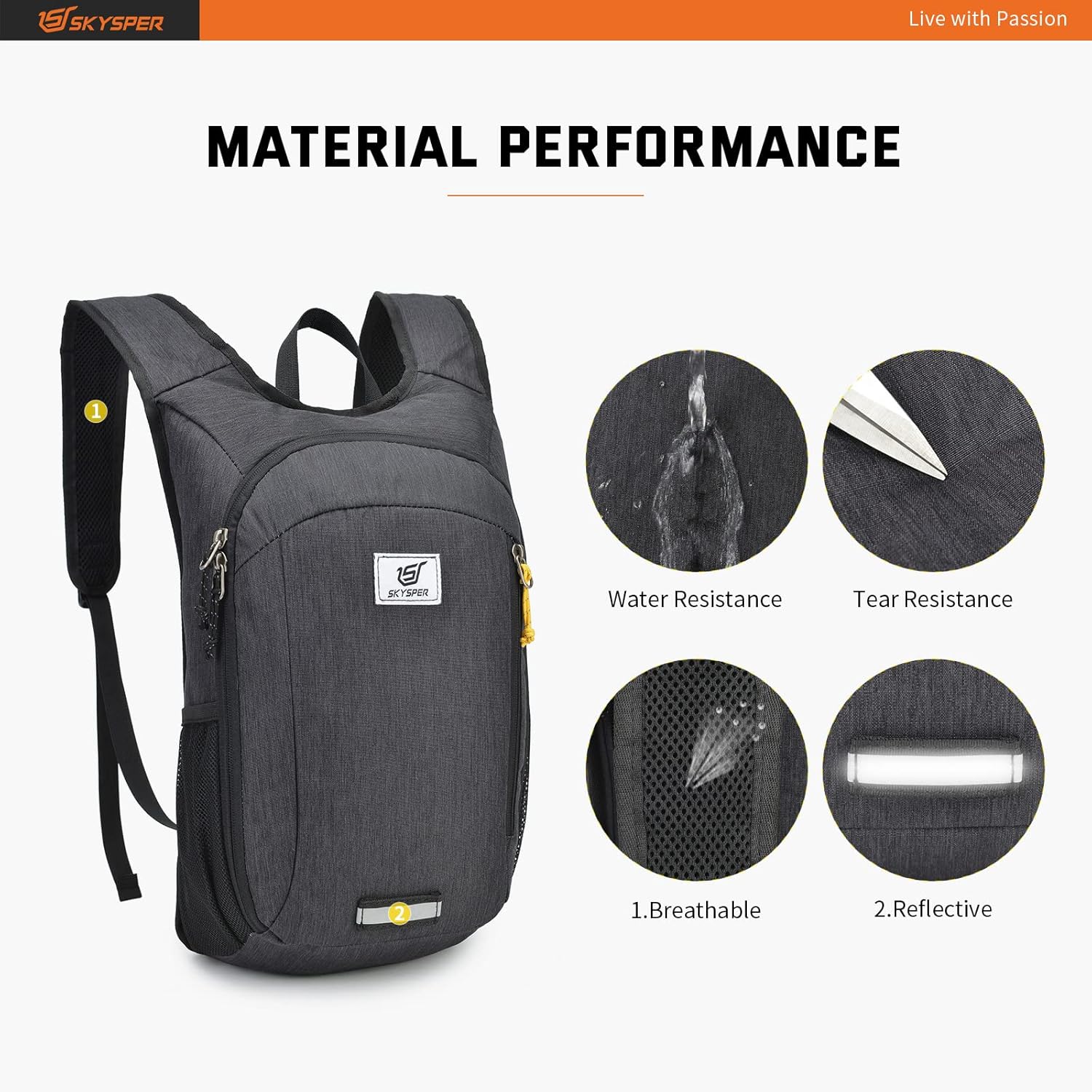 Detalle de SKYSPER Small Daypack 10L Packable Lightweight Hiking Backpack (Foldable Travel Day Pack)