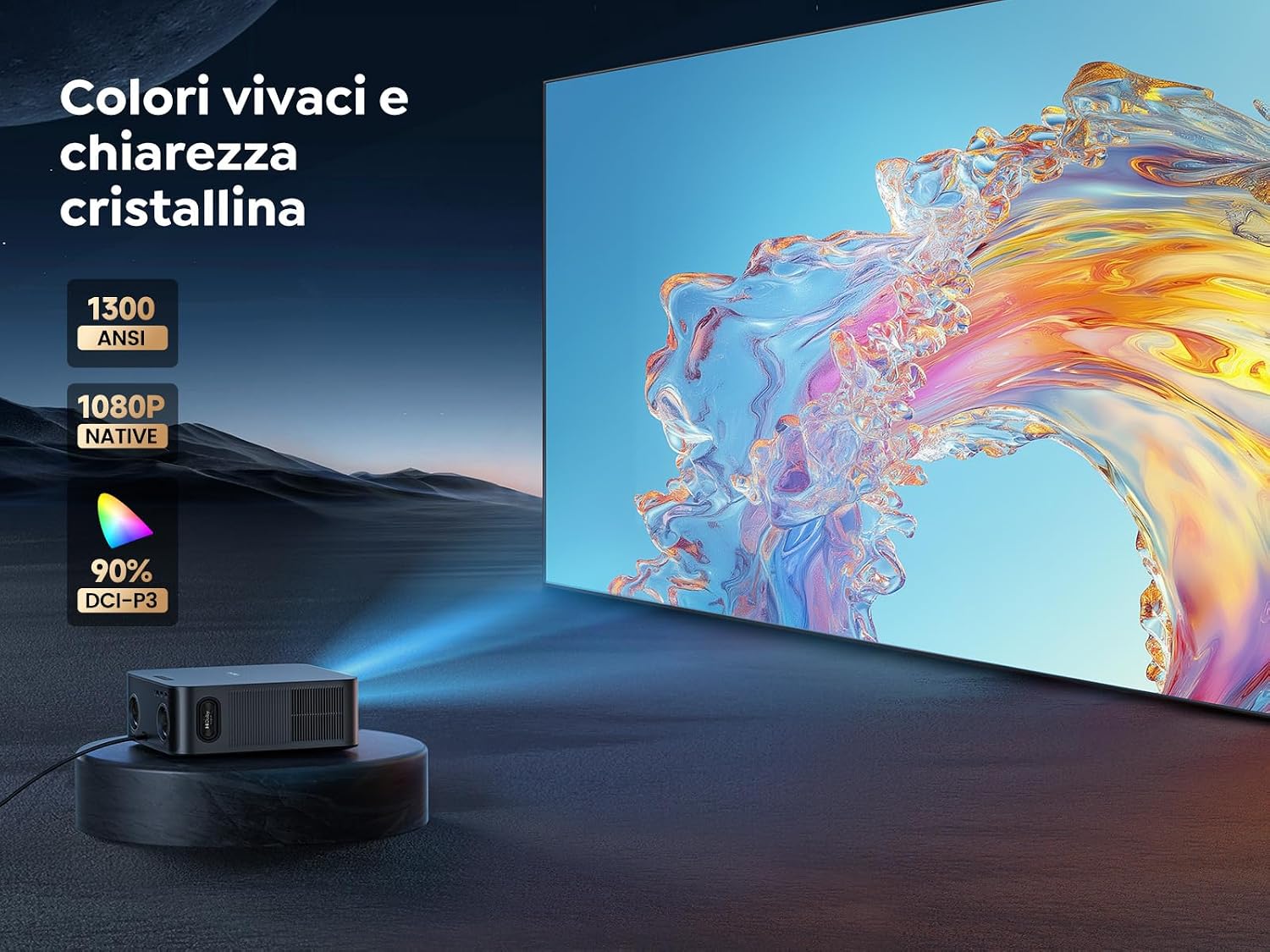Detalle 2 de Proiettore 4K TOPTRO X9 con WiFi 6, Bluetooth bidirezionale e autofocus AI