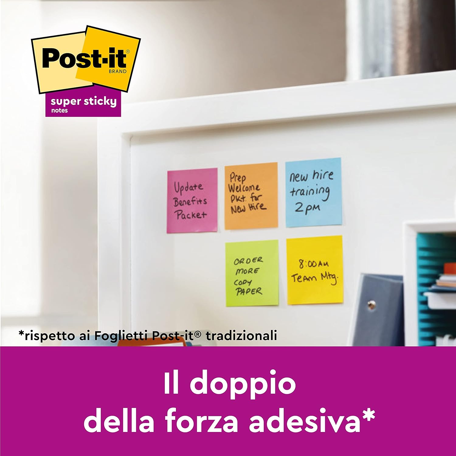 Thumbnail 1 de Post-it Super Sticky “Playful” — 6 blocchetti da 90 fogli, 76 x 76 mm