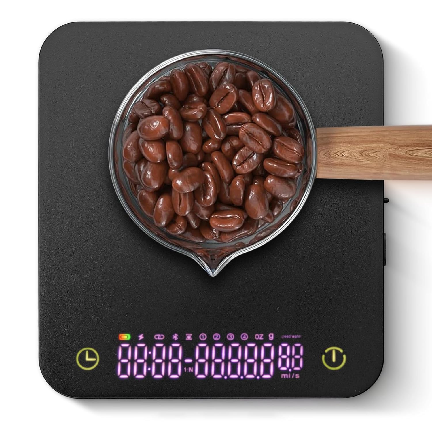 Diceaynico wiederaufladbare Mini-Kaffeewaage mit Temperaturregler, 0,1 g Genauigkeit (3 kg/0,1 g)