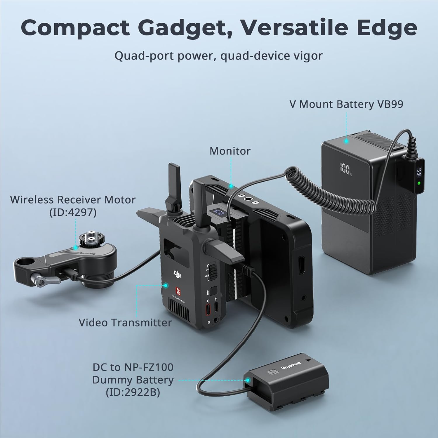 Thumbnail 4 de SmallRig D-tap to Dual-Sided NP-F Dummy Battery with USB-C, DC Port and LED Display (4884)