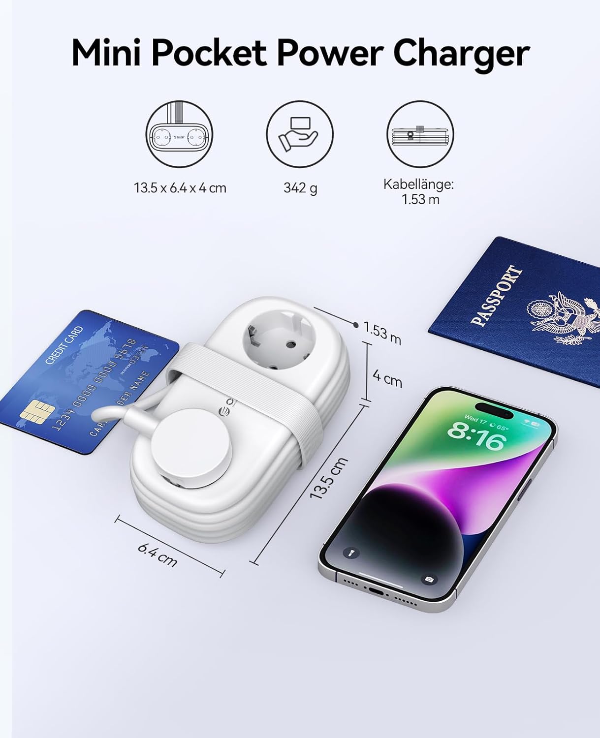 Detalle 2 de ORICO AP3 Steckdosenleiste mit USB C 20W