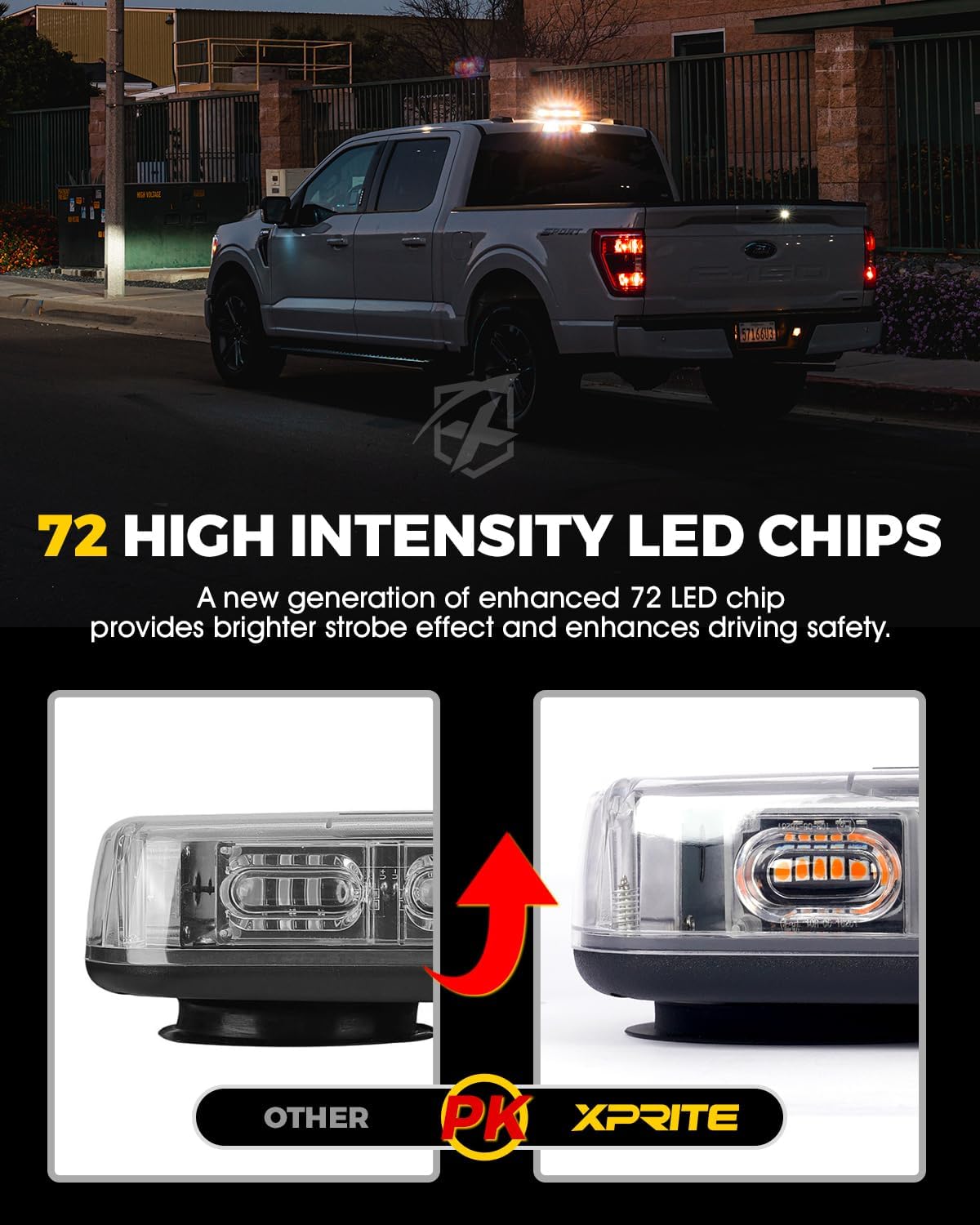 Thumbnail 1 de Xprite Upgraded 12" 72LED Rooftop Mini Strobe Light