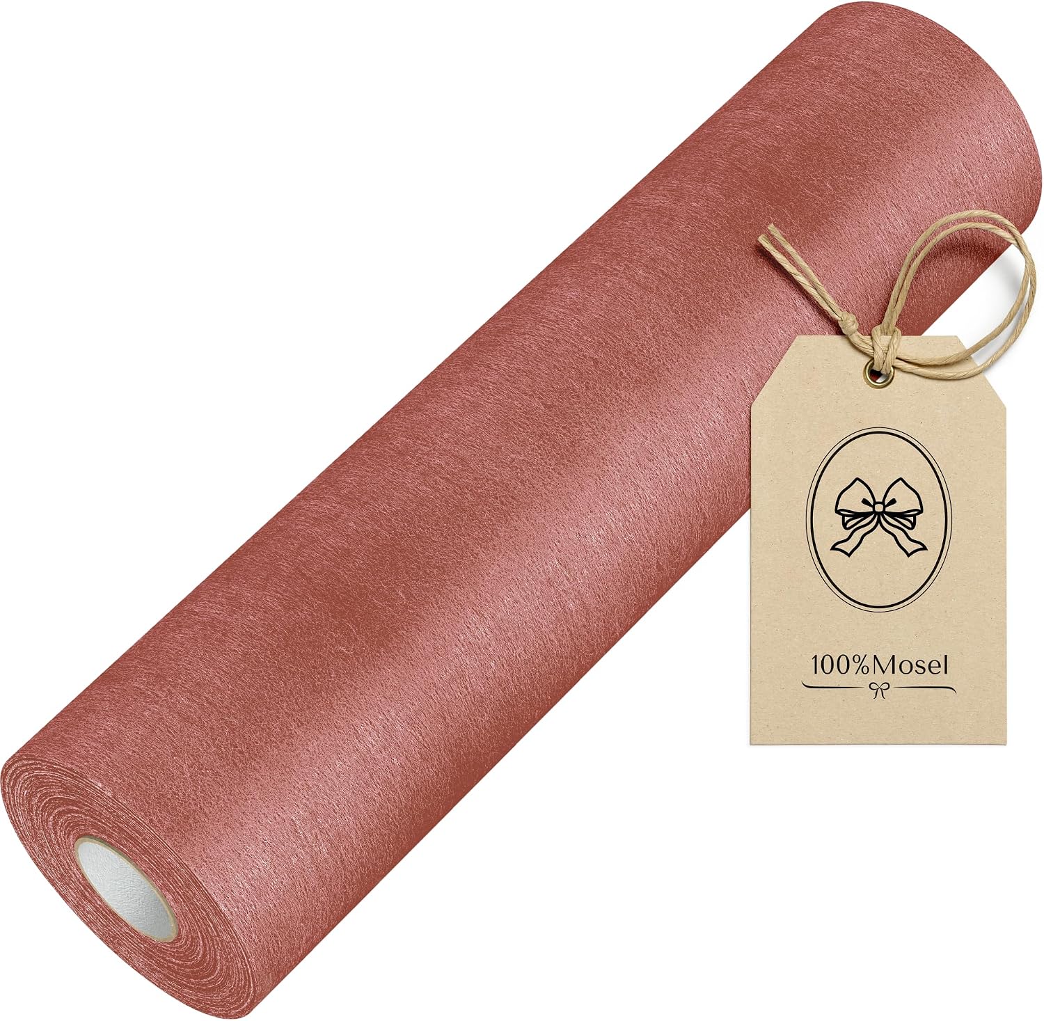 Detalle de 100%Mosel Vlies Tischläufer in Altrosa / Dusky Pink (30 cm x 25 m) – dekoratives Tischband für Feste