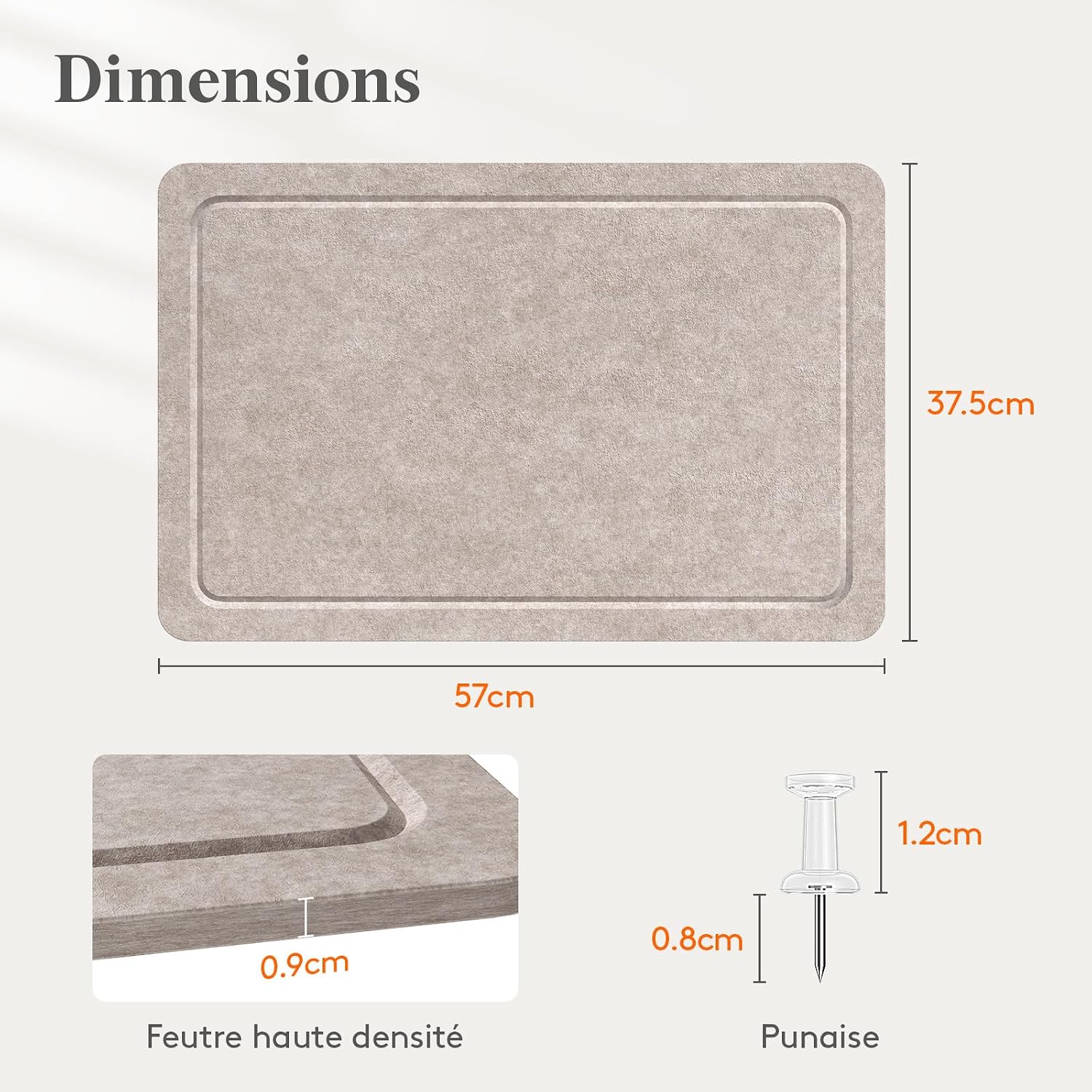 Detalle de Lifewit 25111 vilten prikbord, zelfklevend en opvouwbaar, 57 x 37,5 cm