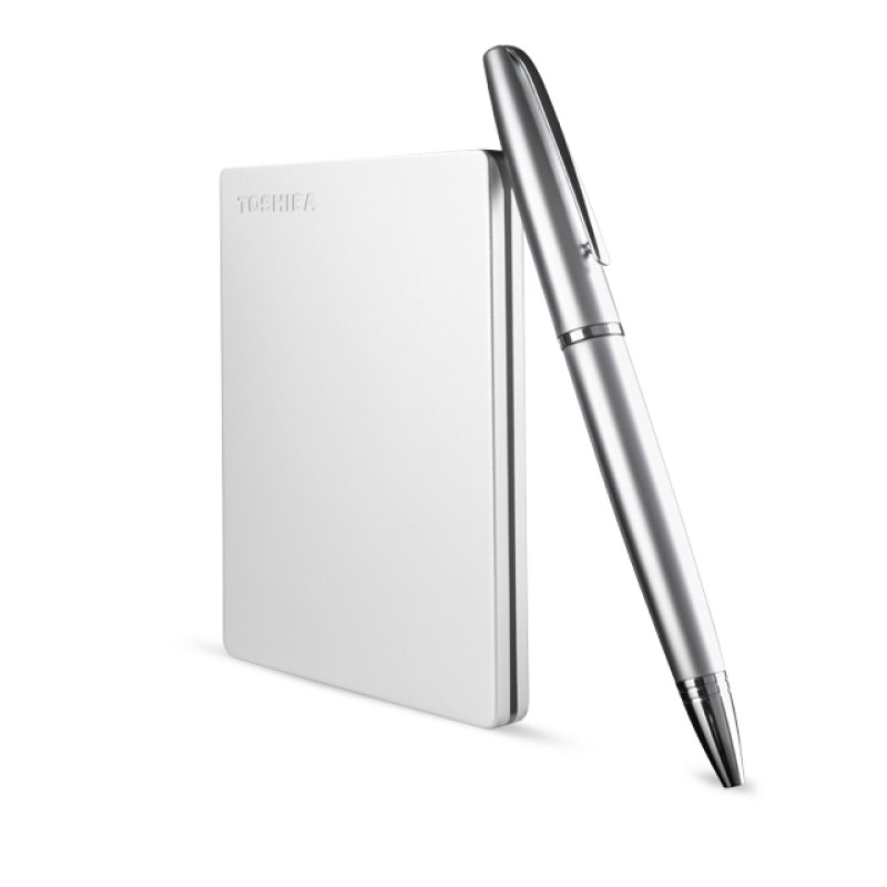 Detalle 2 de Toshiba Canvio Slim 2.5" 1TB USB 3.2 Plata: disco duro externo ligero para tus copias y archivos