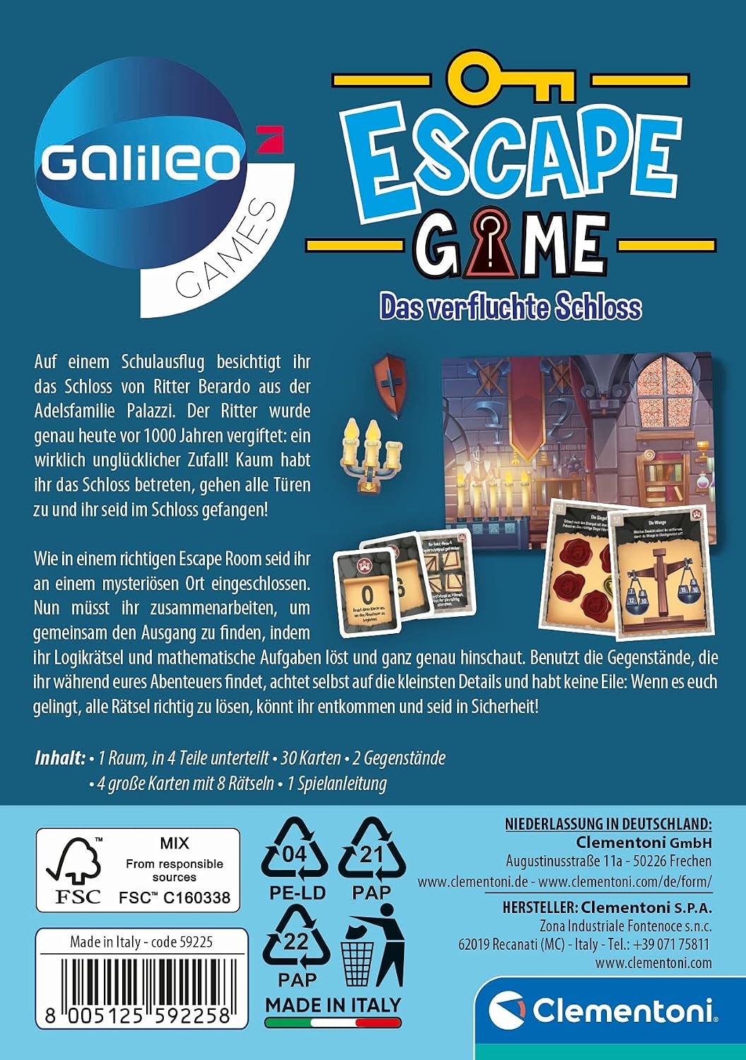 Detalle 2 de Escape Game Das verfluchte Schloss von Clementoni